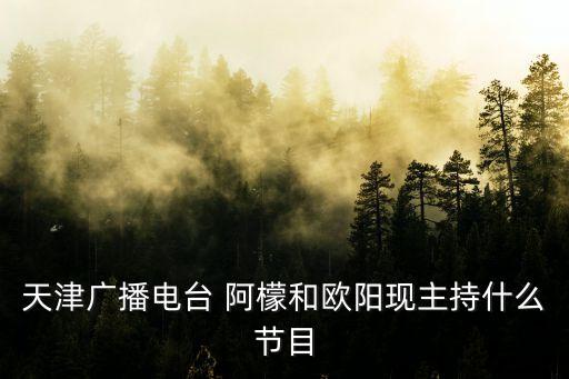 天津廣播電臺(tái) 阿檬和歐陽現(xiàn)主持什么節(jié)目