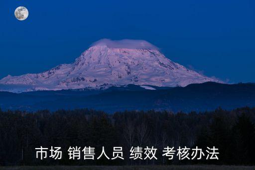 市場 銷售人員 績效 考核辦法