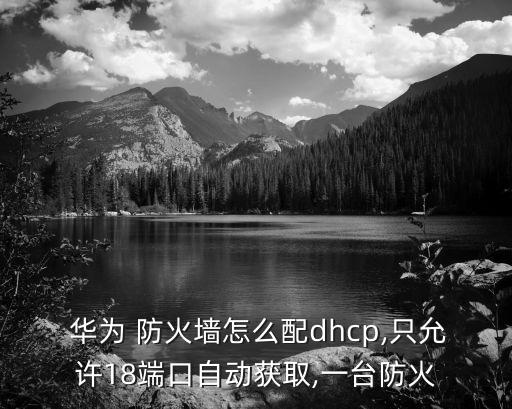 華為防火墻,華為防火墻怎么配?