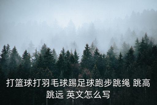 打籃球打羽毛球踢足球跑步跳繩 跳高跳遠(yuǎn) 英文怎么寫
