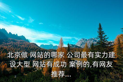 北京做 網站的哪家 公司最有實力建設大型 網站有成功 案例的,有網友推薦...