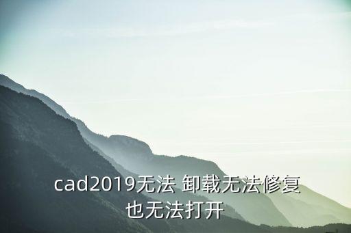  cad2019無法 卸載無法修復也無法打開
