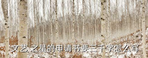  文藝 之星的申請書要三千字怎么寫