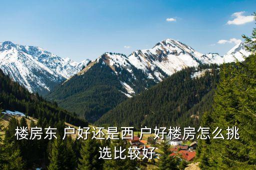 東邊戶好還是西邊戶好,買房中單元是東戶好還是西戶好?答案