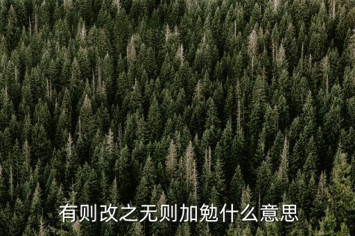  有則改之無則加勉什么意思