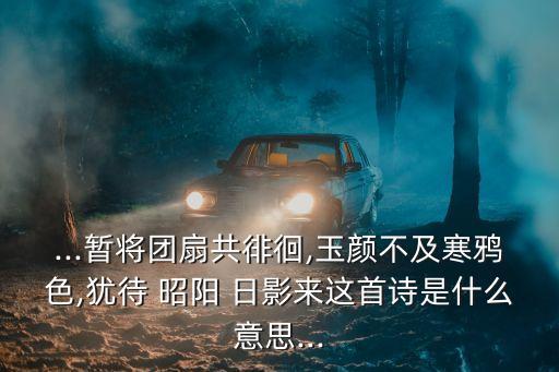 ...暫將團扇共徘徊,玉顏不及寒鴉色,猶待 昭陽 日影來這首詩是什么意思...