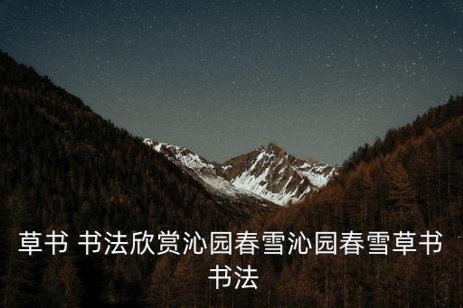 草書 書法欣賞沁園春雪沁園春雪草書 書法