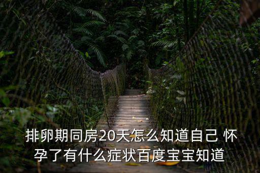  排卵期同房20天怎么知道自己 懷孕了有什么癥狀百度寶寶知道