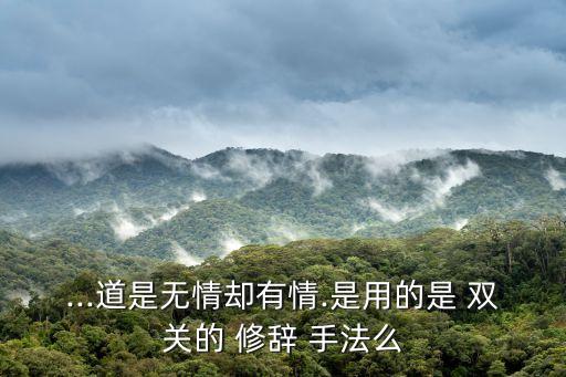 ...道是無情卻有情.是用的是 雙關的 修辭 手法么