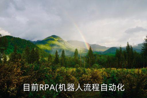 目前RPA(機(jī)器人流程自動化