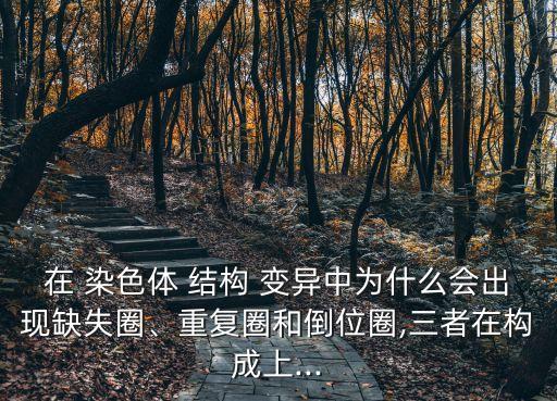 在 染色體 結(jié)構(gòu) 變異中為什么會出現(xiàn)缺失圈、重復(fù)圈和倒位圈,三者在構(gòu)成上...