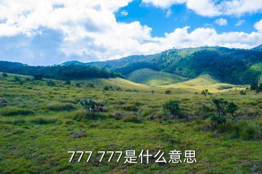  777 777是什么意思