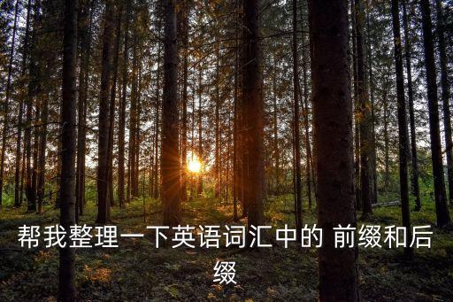 幫我整理一下英語(yǔ)詞匯中的 前綴和后綴