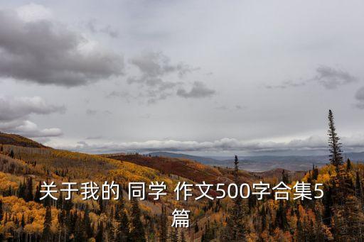 關(guān)于我的 同學(xué) 作文500字合集5篇
