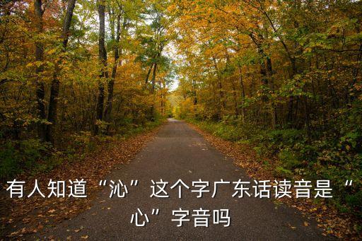 有人知道“沁”這個字廣東話讀音是“心”字音嗎
