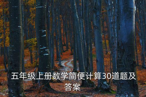  五年級上冊數學簡便計算30道題及答案