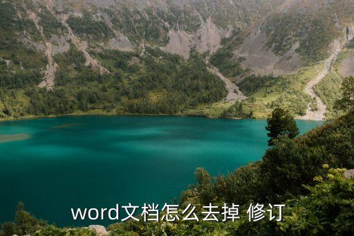  word文檔怎么去掉 修訂