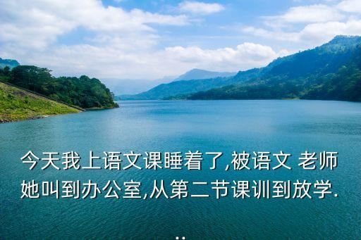今天我上語文課睡著了,被語文 老師她叫到辦公室,從第二節課訓到放學...