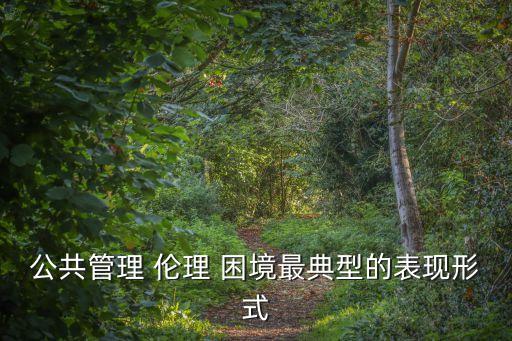 倫理困境,公共管理行為失范倫理與腐敗有關