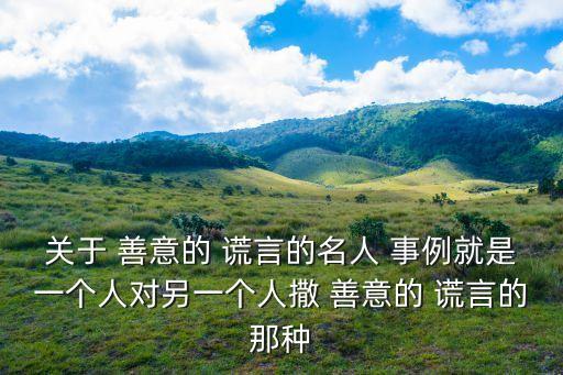 善意的謊言事例,善意的謊言反方事例