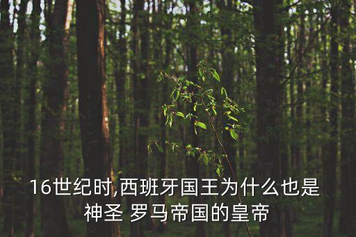 16世紀時,西班牙國王為什么也是 神圣 羅馬帝國的皇帝