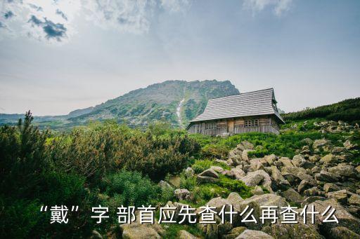 “戴”字 部首應先查什么再查什么