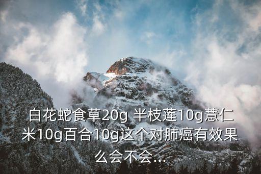 白花蛇食草20g 半枝蓮10g薏仁米10g百合10g這個對肺癌有效果么會不會...