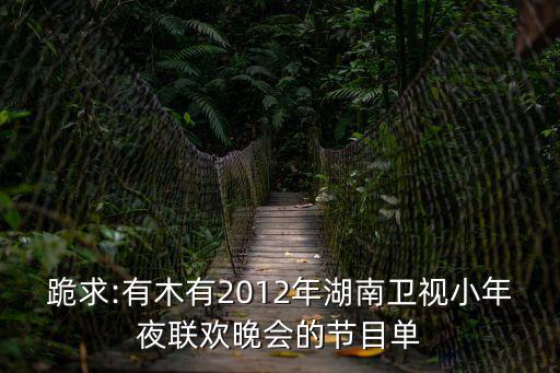 跪求:有木有2012年湖南衛視小年夜聯歡晚會的節目單