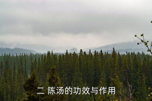 二 陳湯的功效與作用