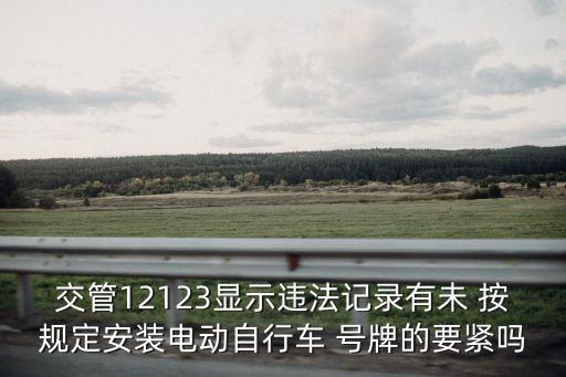 交管12123顯示違法記錄有未 按規(guī)定安裝電動自行車 號牌的要緊嗎