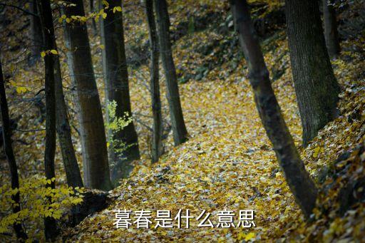  暮春是什么意思
