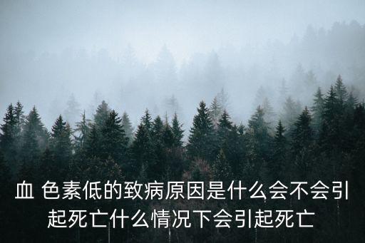 血 色素低的致病原因是什么會不會引起死亡什么情況下會引起死亡