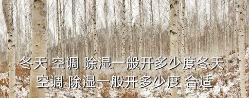 空調除濕開多少度合適,冬天空調除濕一般開多少度合適