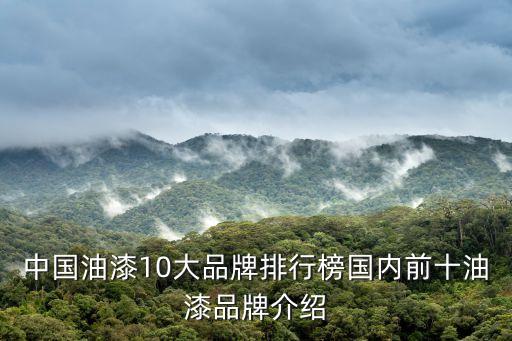 中國油漆10大品牌排行榜國內前十油漆品牌介紹