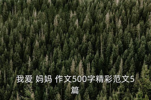 我愛 媽媽 作文500字精彩范文5篇