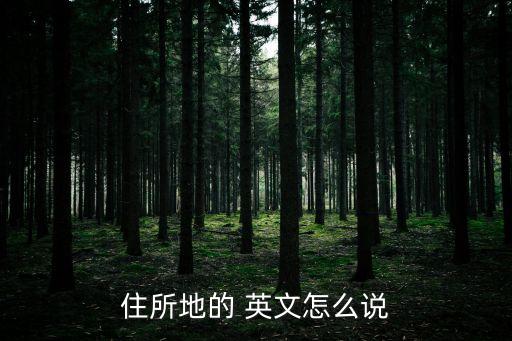 住所地的 英文怎么說
