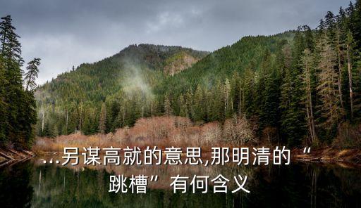 跳槽是什么意思,跳槽有什么意思?