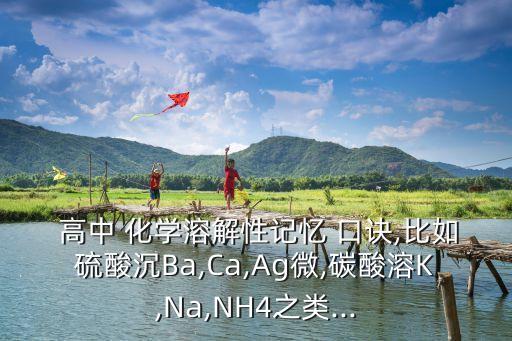 高中化學沉淀口訣,化學知多少?