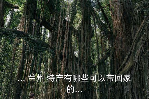 ... 蘭州 特產有哪些可以帶回家的...