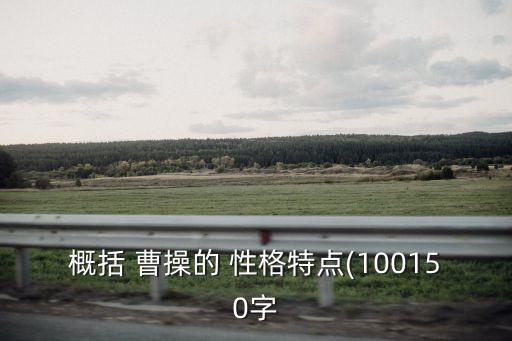 概括 曹操的 性格特點(100150字