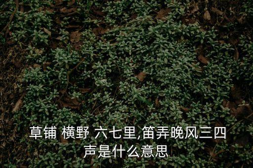  草鋪 橫野 六七里,笛弄晚風三四聲是什么意思