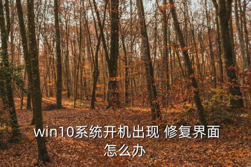  win10系統開機出現 修復界面怎么辦