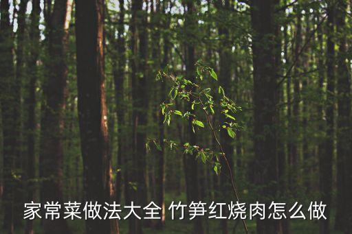 家常菜做法大全 竹筍紅燒肉怎么做