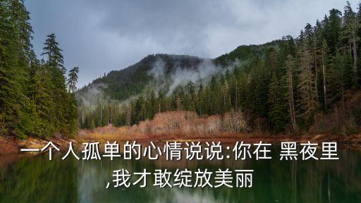 一個人孤單的心情說說:你在 黑夜里,我才敢綻放美麗