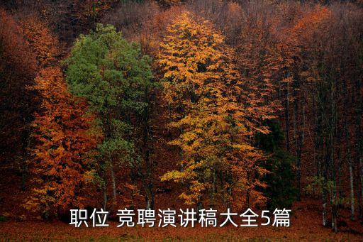 職位 競聘演講稿大全5篇