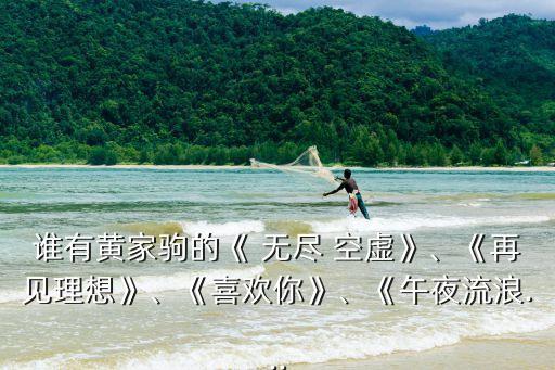 誰有黃家駒的《 無盡 空虛》、《再見理想》、《喜歡你》、《午夜流浪...