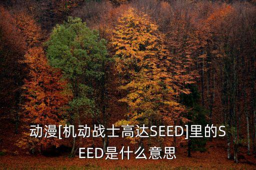 seed是什么意思,seed是什么意思?