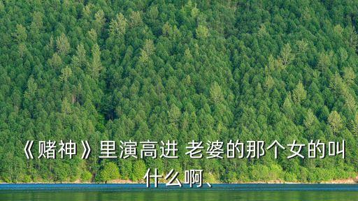 《賭神》里演高進 老婆的那個女的叫什么啊、