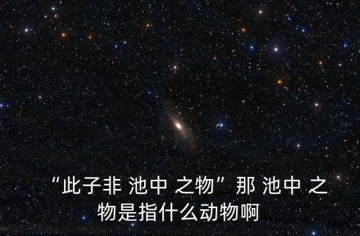 “此子非 池中 之物”那 池中 之物是指什么動物啊