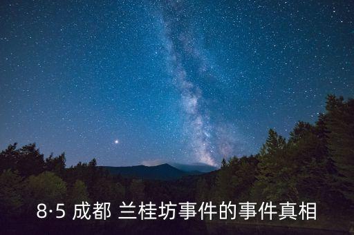 8·5 成都 蘭桂坊事件的事件真相